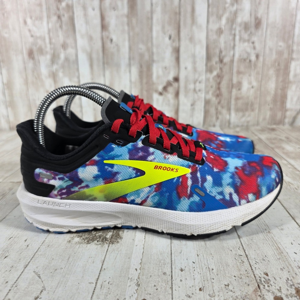 Brooks Launch 9 Womens Running Shoes Blue Red Tie Dye 1203731B446 Size 7 Medium